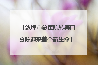 敦煌市总医院转渠口分院迎来首个新生命