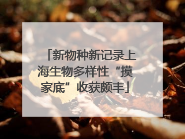 新物种新记录上海生物多样性“摸家底”收获颇丰