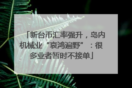 新台币汇率强升，岛内机械业“哀鸿遍野”：很多业者暂时不接单