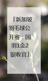 新加坡羽毛球公开赛：国羽1金2银收官