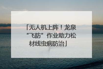 无人机上阵！龙泉“飞防”作业助力松材线虫病防治