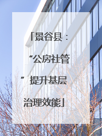 景谷县：“公房社管”提升基层治理效能