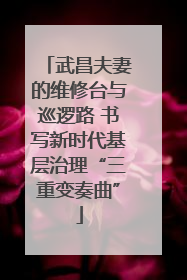 武昌夫妻的维修台与巡逻路 书写新时代基层治理“三重变奏曲”