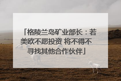 格陵兰岛矿业部长：若美欧不愿投资 将不得不寻找其他合作伙伴