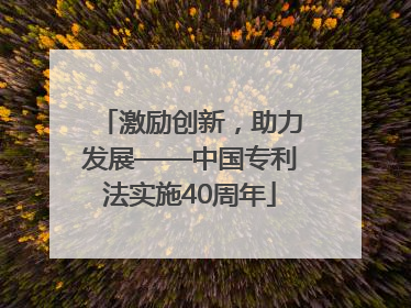 激励创新，助力发展——中国专利法实施40周年