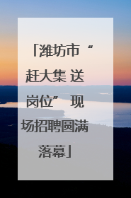 潍坊市“赶大集 送岗位” 现场招聘圆满落幕