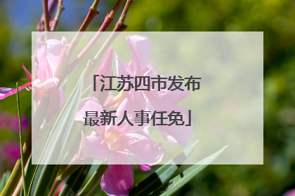 江苏四市发布最新人事任免