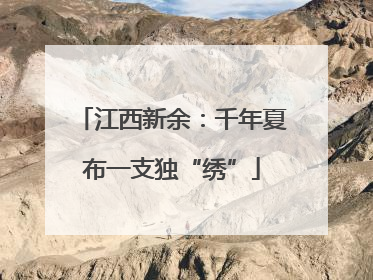 江西新余：千年夏布一支独“绣”