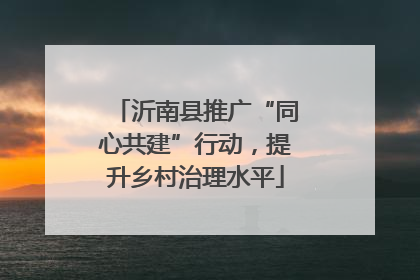 沂南县推广“同心共建”行动，提升乡村治理水平