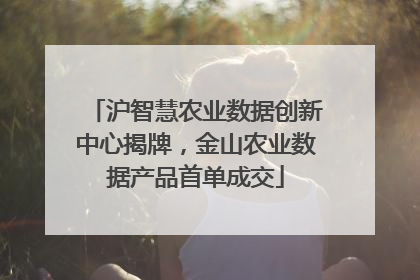 沪智慧农业数据创新中心揭牌，金山农业数据产品首单成交