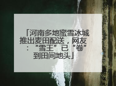 河南多地蜜雪冰城推出麦田配送，网友：“雪王”已“卷”到田间地头
