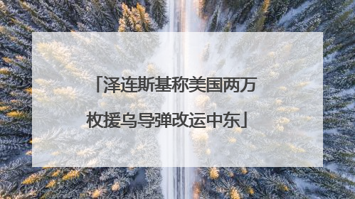 泽连斯基称美国两万枚援乌导弹改运中东