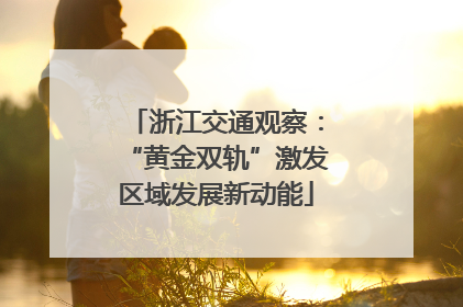 浙江交通观察：“黄金双轨”激发区域发展新动能
