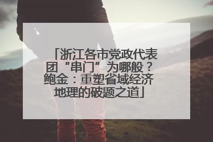 浙江各市党政代表团“串门”为哪般？鲍金：重塑省域经济地理的破题之道