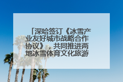 深哈签订《冰雪产业友好城市战略合作协议》，共同推进两地冰雪体育文化旅游高质量发展