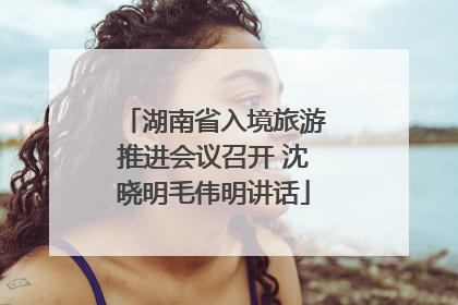湖南省入境旅游推进会议召开 沈晓明毛伟明讲话
