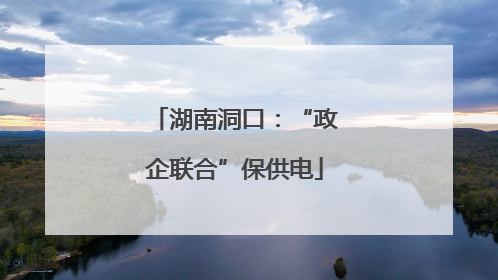 湖南洞口：“政企联合”保供电