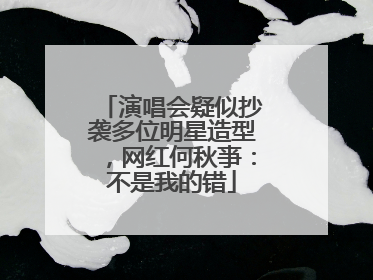 演唱会疑似抄袭多位明星造型，网红何秋亊：不是我的错