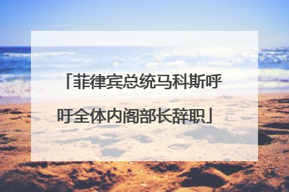 菲律宾总统马科斯呼吁全体内阁部长辞职