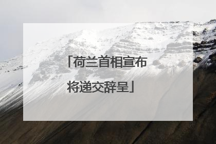 荷兰首相宣布将递交辞呈