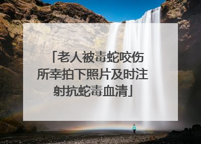 老人被毒蛇咬伤 所幸拍下照片及时注射抗蛇毒血清