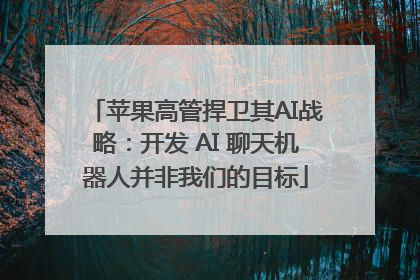 苹果高管捍卫其AI战略：开发 AI 聊天机器人并非我们的目标