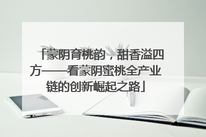 蒙阴育桃韵，甜香溢四方——看蒙阴蜜桃全产业链的创新崛起之路