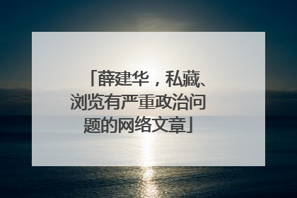 薛建华，私藏、浏览有严重政治问题的网络文章