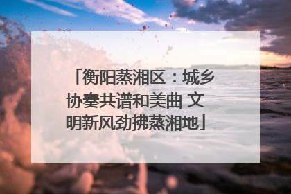 衡阳蒸湘区：城乡协奏共谱和美曲 文明新风劲拂蒸湘地