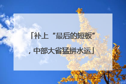 补上“最后的短板”，中部大省猛拼水运