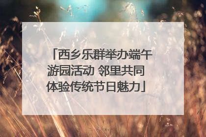 西乡乐群举办端午游园活动 邻里共同体验传统节日魅力