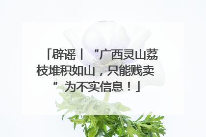 辟谣丨“广西灵山荔枝堆积如山，只能贱卖”为不实信息！