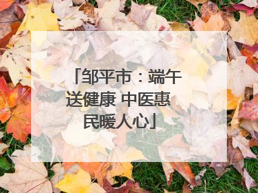 邹平市：端午送健康 中医惠民暖人心