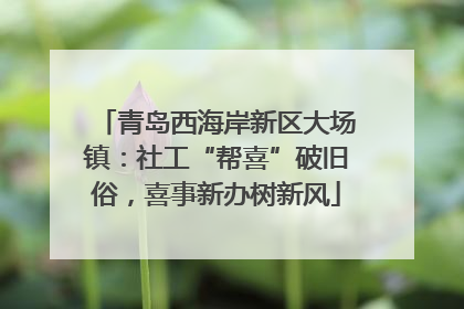 青岛西海岸新区大场镇：社工“帮喜”破旧俗，喜事新办树新风