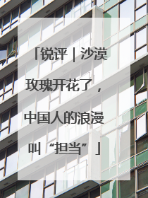 锐评｜沙漠玫瑰开花了，中国人的浪漫叫“担当”