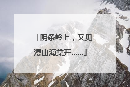 阴条岭上，又见漫山海棠开……