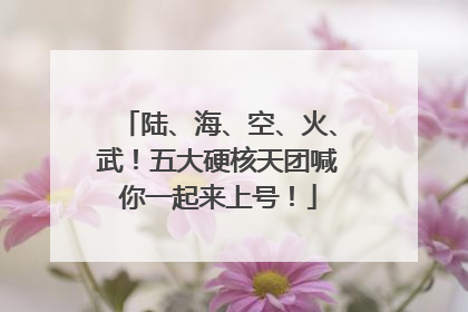 陆、海、空、火、武！五大硬核天团喊你一起来上号！