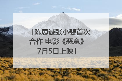 陈思诚张小斐首次合作 电影《恶意》7月5日上映