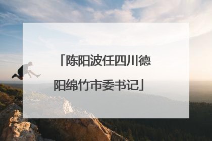 陈阳波任四川德阳绵竹市委书记