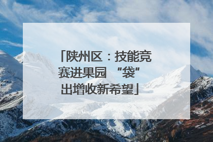 陕州区：技能竞赛进果园 “袋”出增收新希望