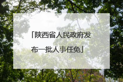 陕西省人民政府发布一批人事任免