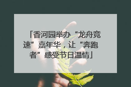 香河园举办“龙舟竞速”嘉年华，让“奔跑者”感受节日温情