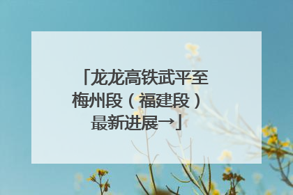龙龙高铁武平至梅州段（福建段）最新进展→