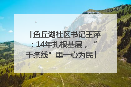 鱼丘湖社区书记王萍：14年扎根基层，“千条线”里一心为民