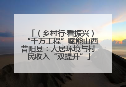 （乡村行·看振兴）“千万工程”赋能山西昔阳县：人居环境与村民收入“双提升”