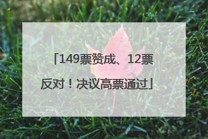 149票赞成、12票反对！决议高票通过