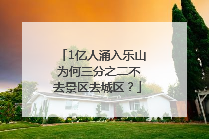 1亿人涌入乐山 为何三分之二不去景区去城区？