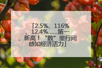 2.5%、116%、12.4%……第一、新高！“数”里行间感知经济活力