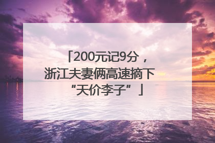 200元记9分，浙江夫妻俩高速摘下“天价李子”