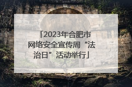 2023年合肥市网络安全宣传周“法治日”活动举行